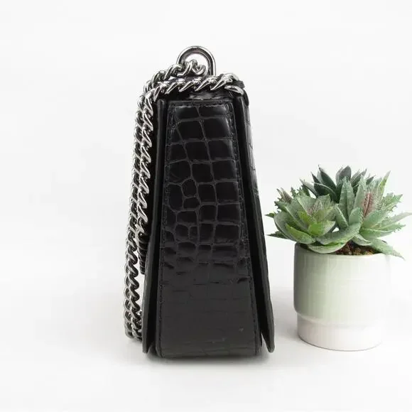 Authentic Stella McCartney Croc Embossed Faux Leather Falabella Star Box Bag - Picture 7 of 12
